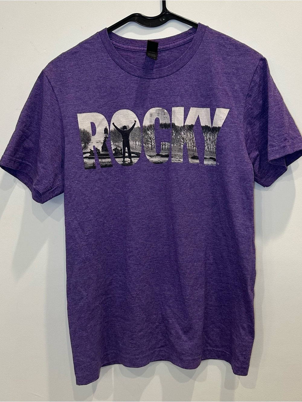 Rocky Movie Graphic T-Shirt – Purple (Size S)